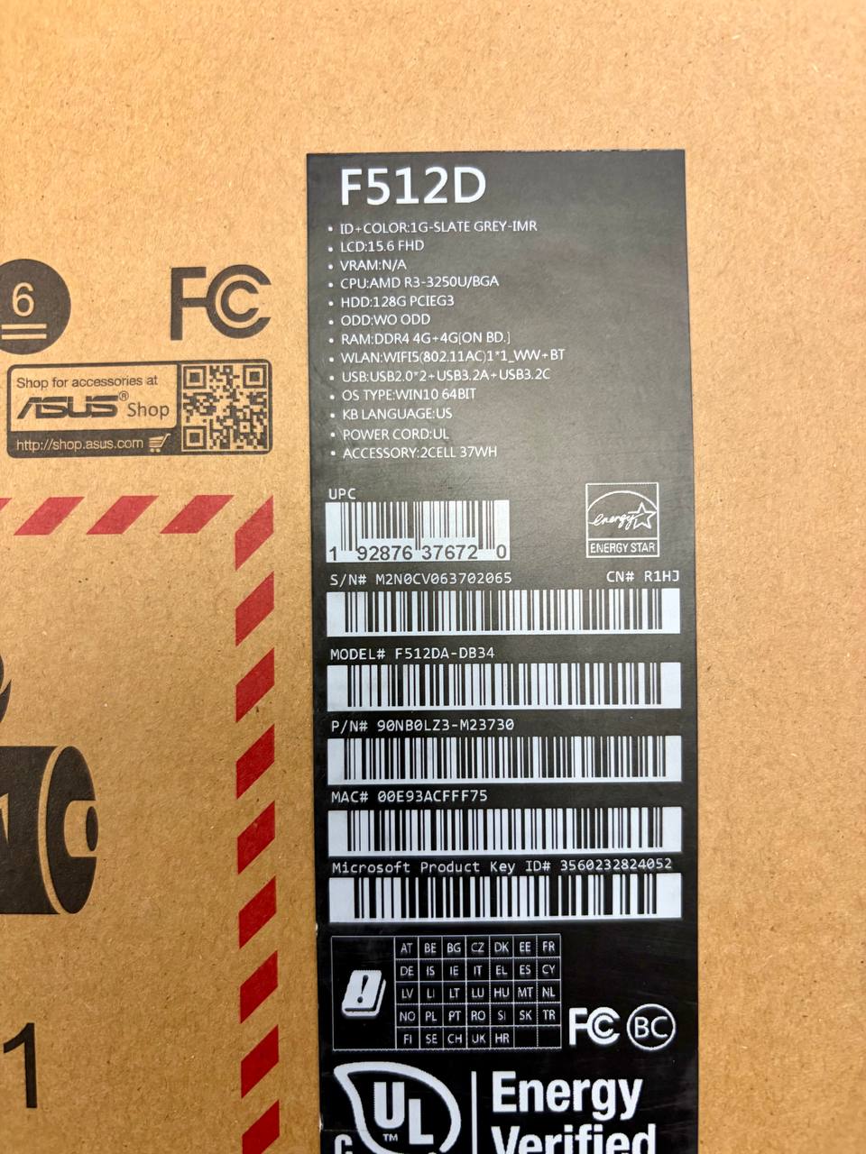💻 ASUS VivoBook 15 F512DA-DB34 – Open Box / Like New